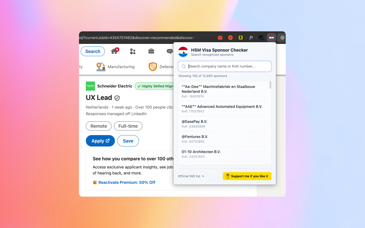 HSM Visa Sponsor Checker — LinkedIn gallery image