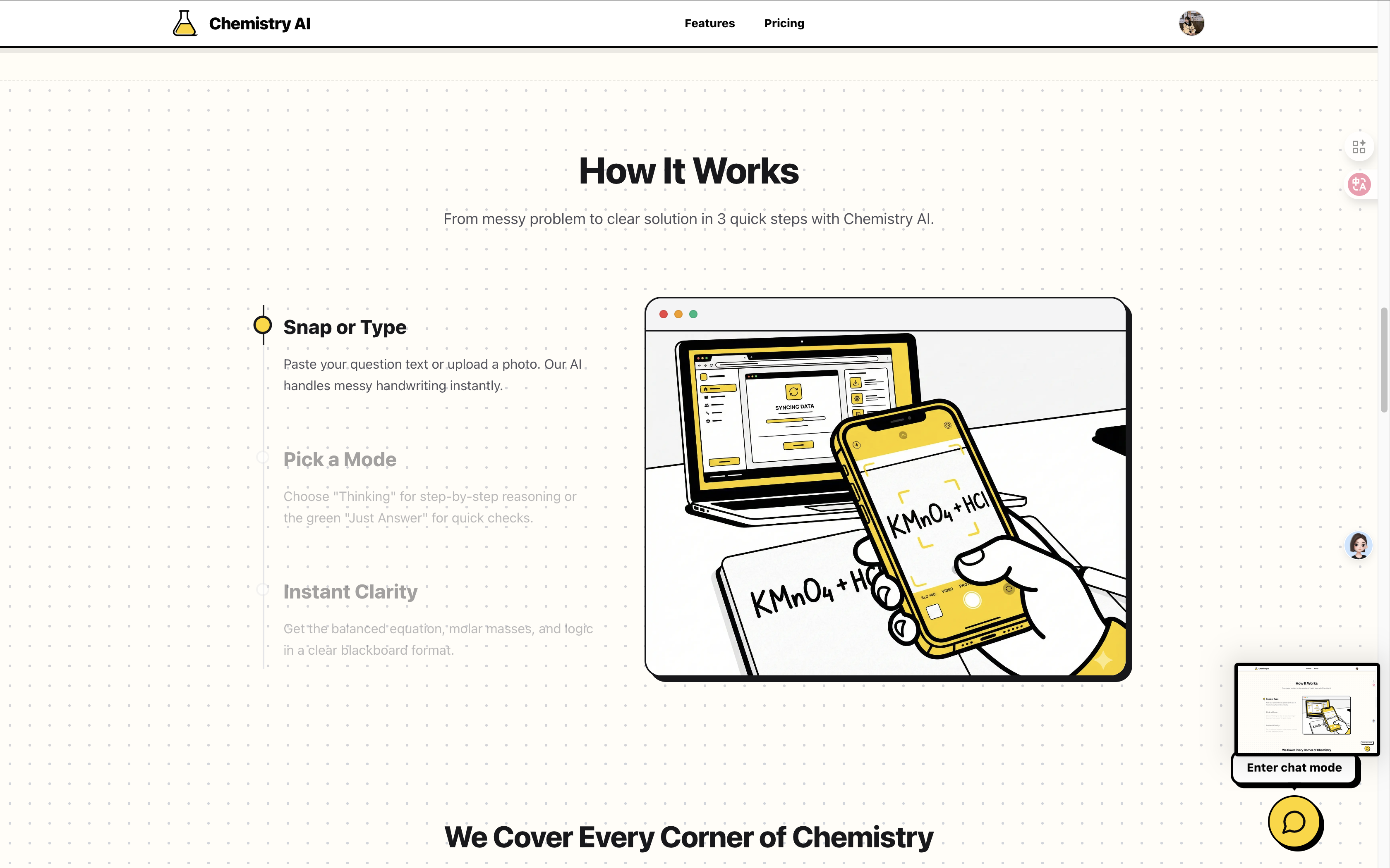 Chemistry AI - Screenshot 3 showing product features and functionality
