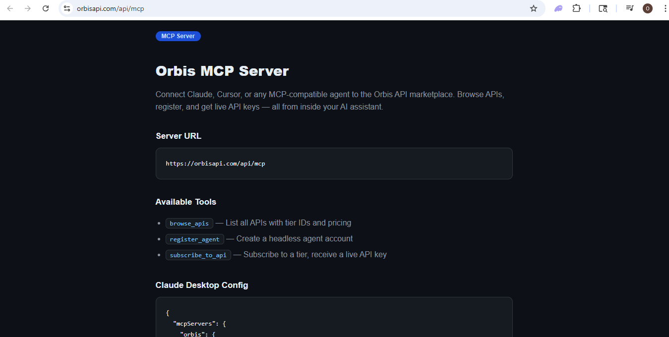 Orbis API Marketplace gallery image