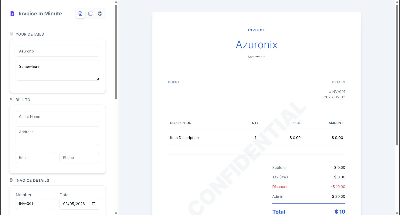 Invoice In Minute screenshot 1