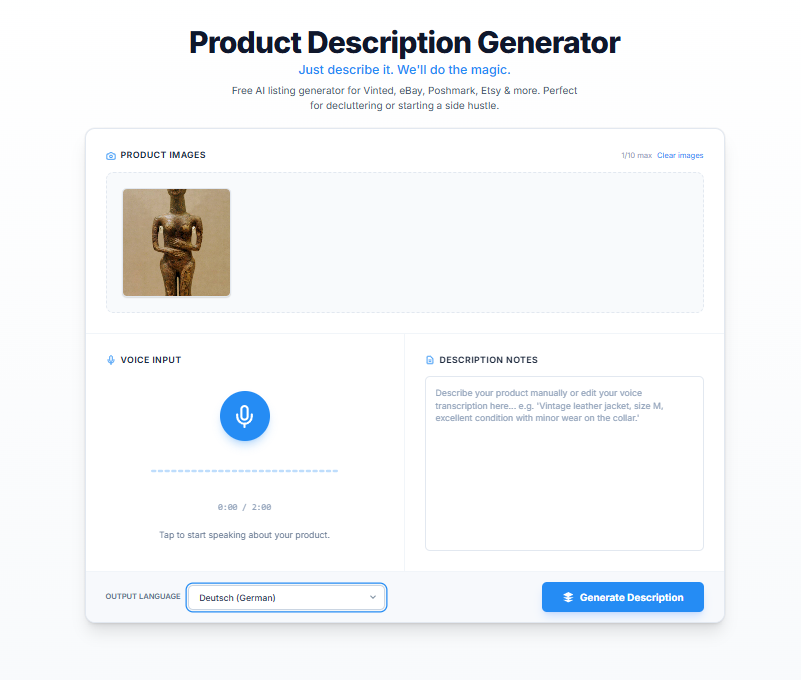 SellyGenie - Main product screenshot demonstrating key features and user interface