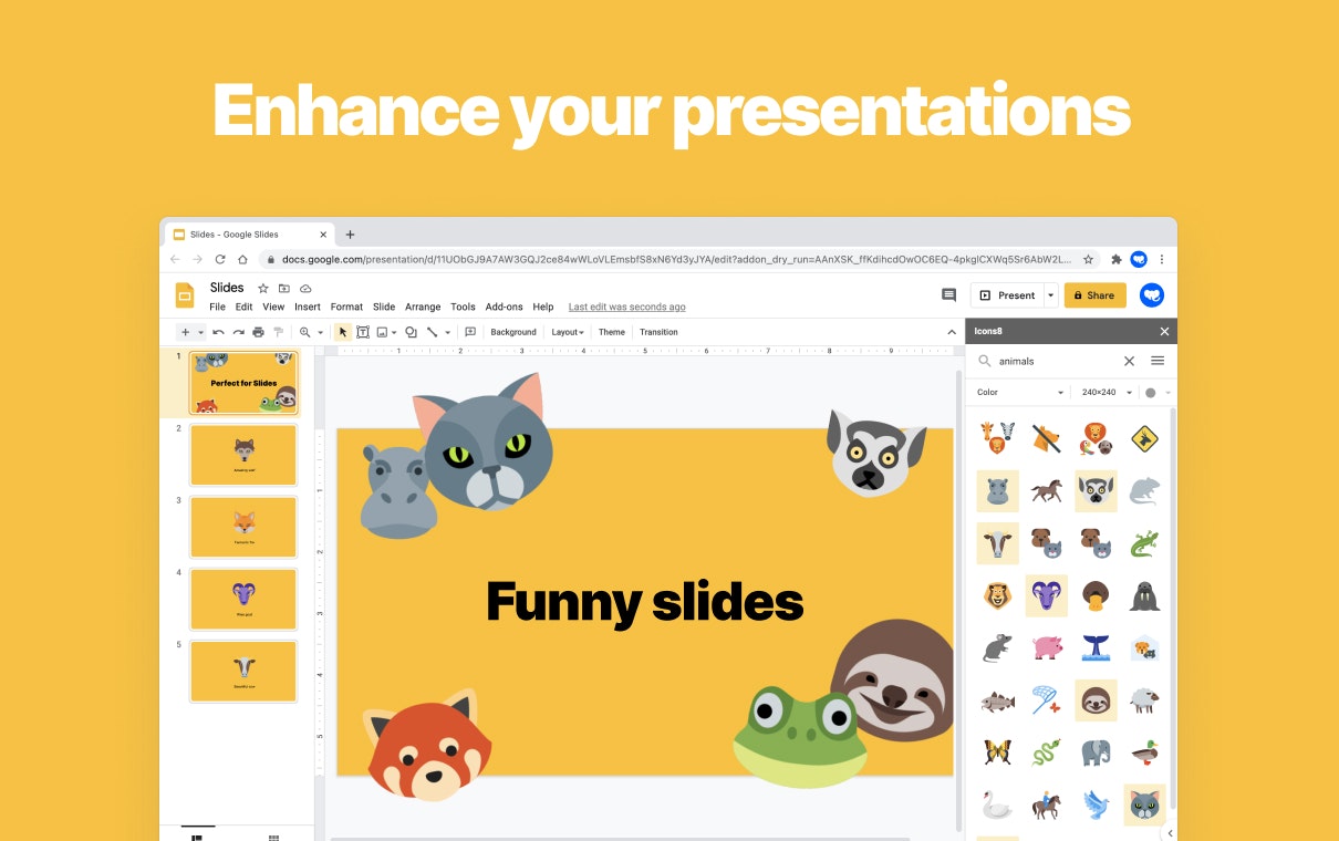 Icons8 Google Docs Add-on gallery image
