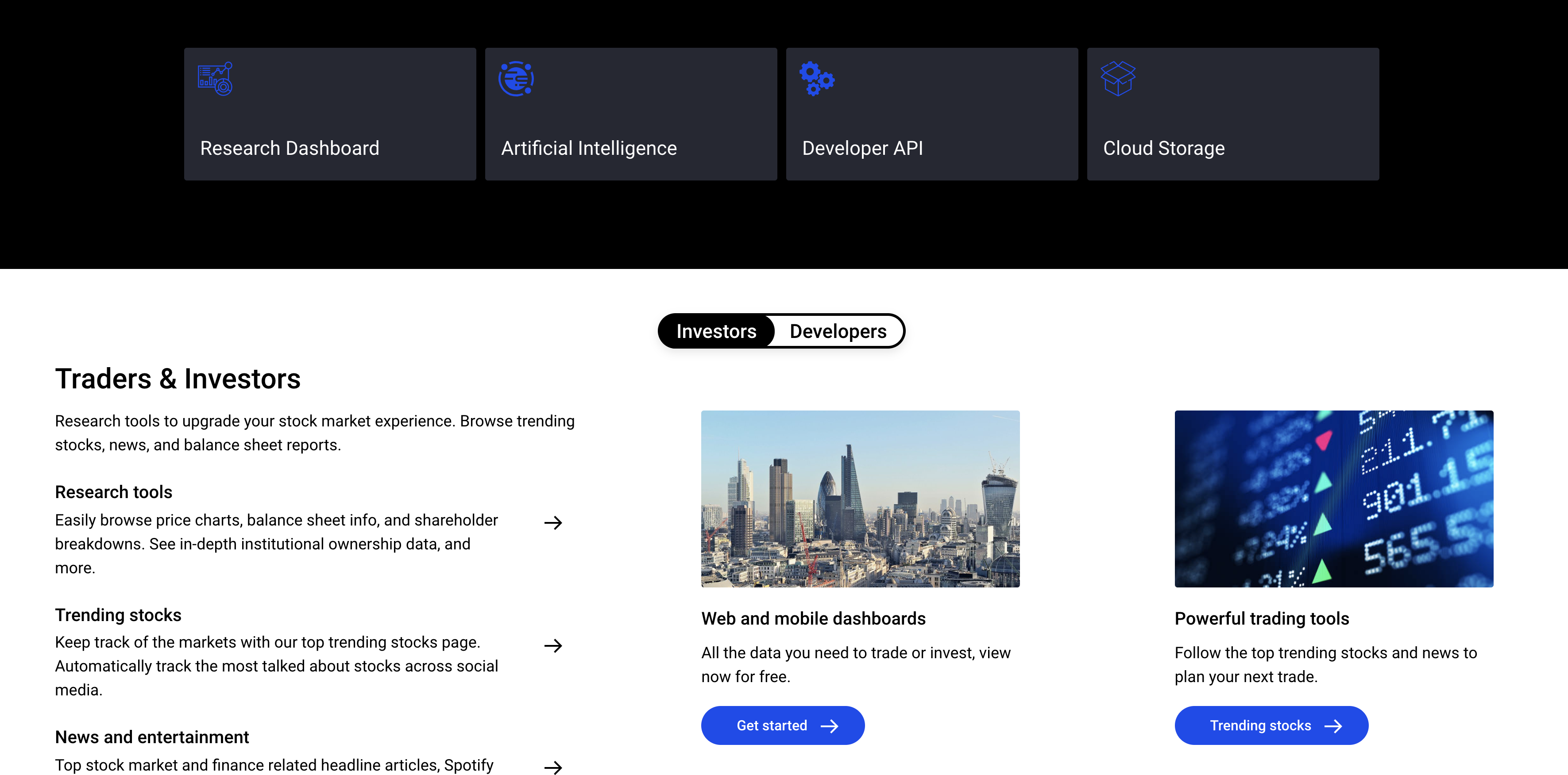 Free intraday stock market API gallery image
