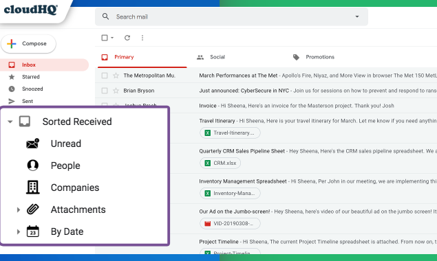 Sort Gmail Inbox by cloudHQ gallery image