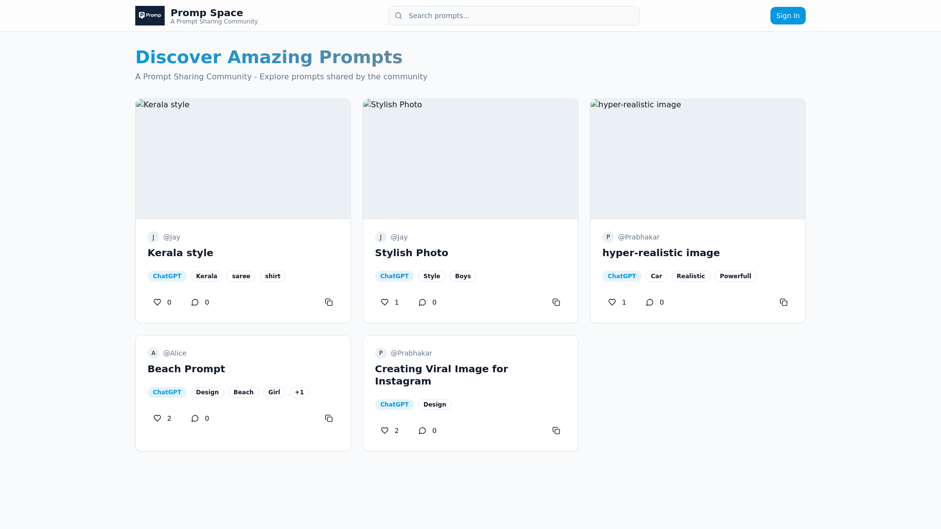 Promp Space - Main screenshot showing features and interface