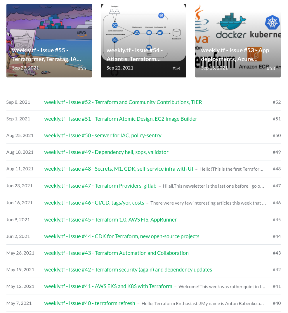 Terraform Weekly Newsletter gallery image