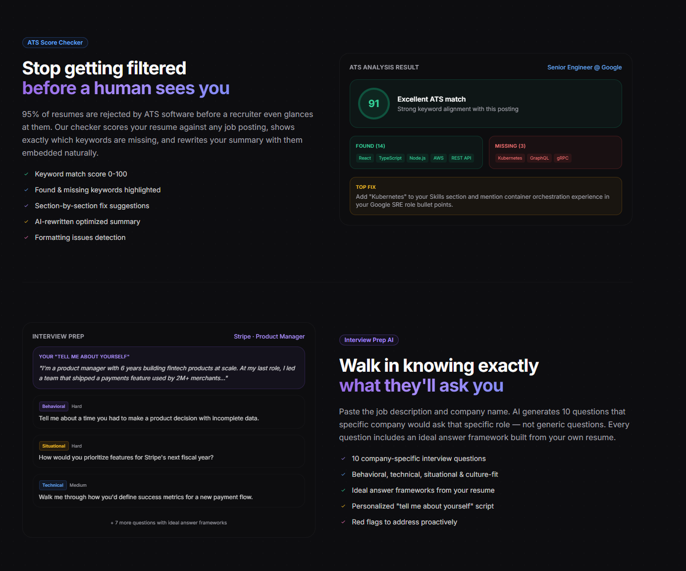 HireGenie–AI-Powered Resume ATS Checker - Screenshot 3 showing product features and functionality