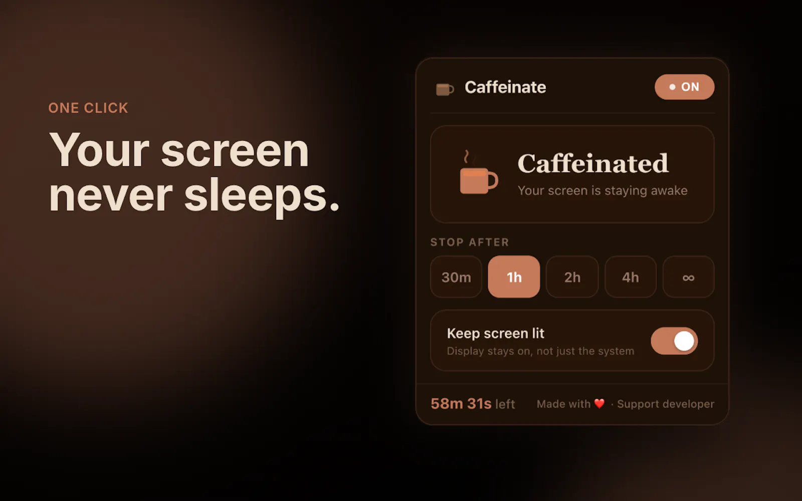 Caffeinate — Keep Screen Awake screenshot 1