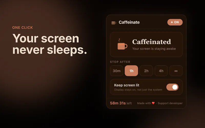 Caffeinate — Keep Screen Awake screenshot 1
