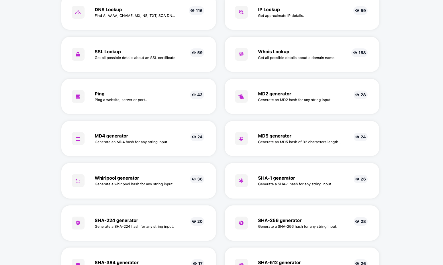 SQR web tools gallery image
