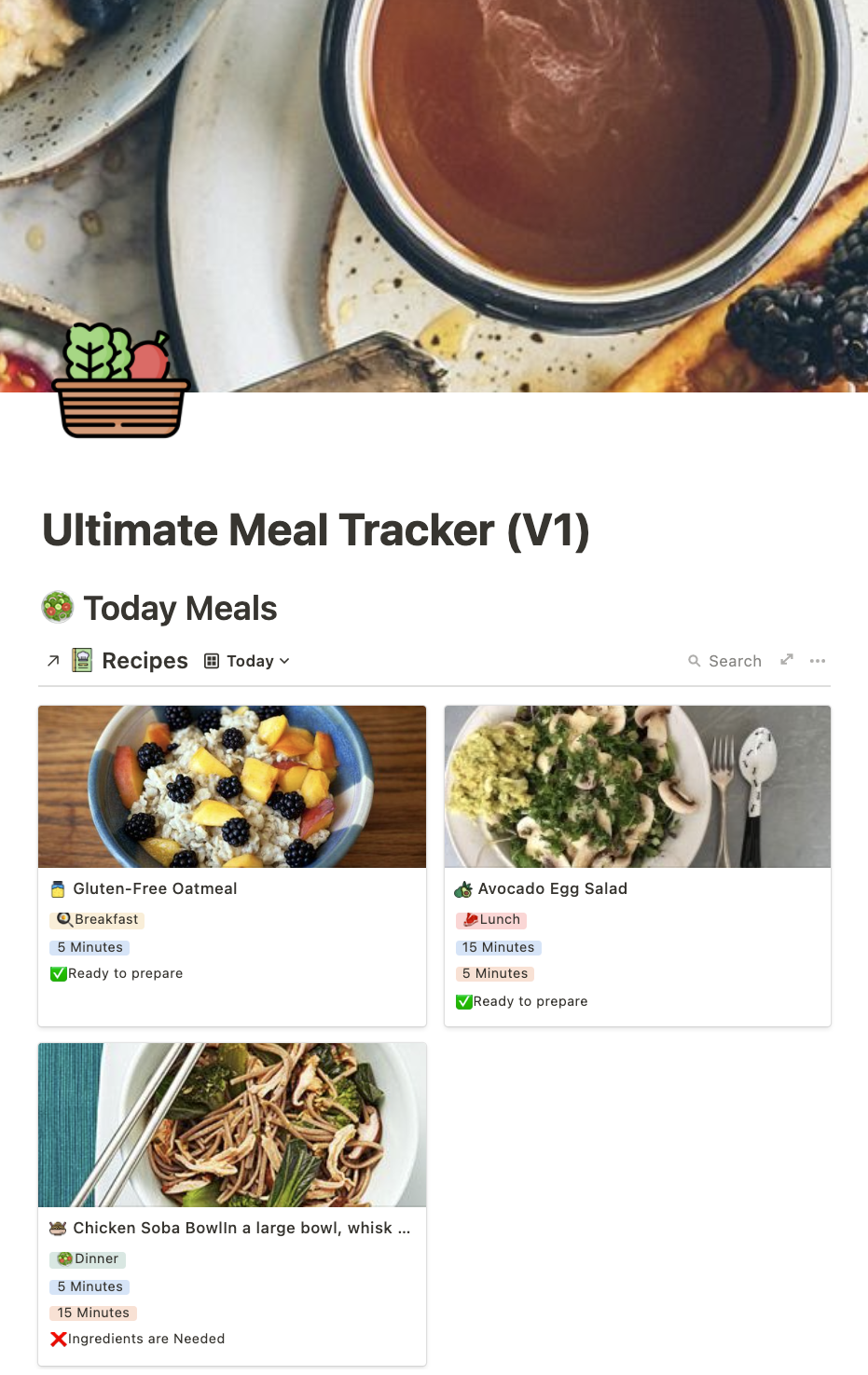 Notion Template - Ultimate Meal Tracker gallery image