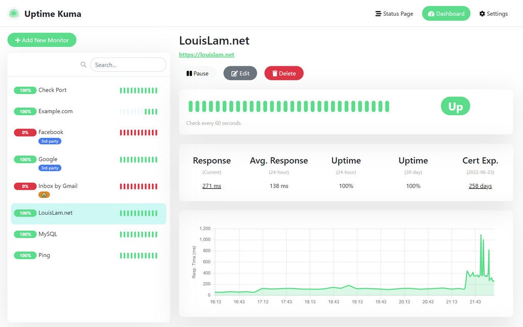 startuptile MyUptimeKuma-Uptime Kuma is an easy-to-use monitoring tool