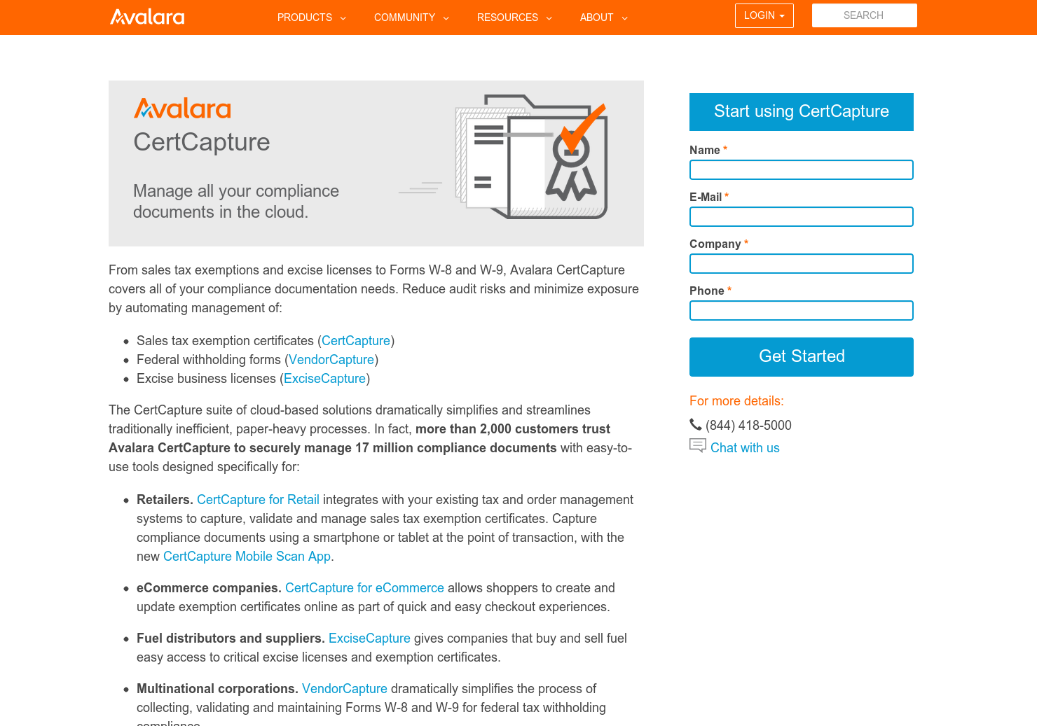 Avalara CertCapture