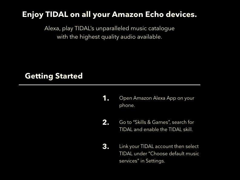 does tidal work with alexa