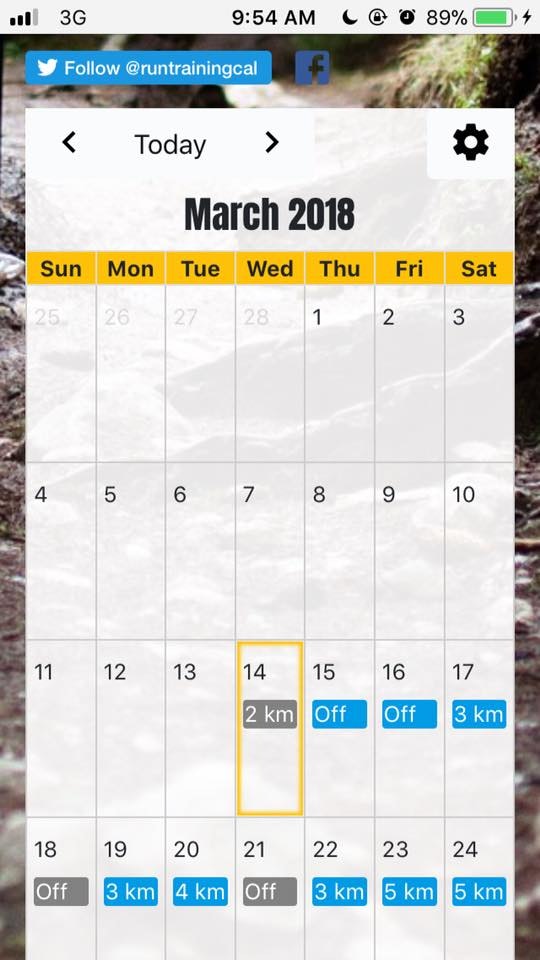 Run Training Calendar gallery image