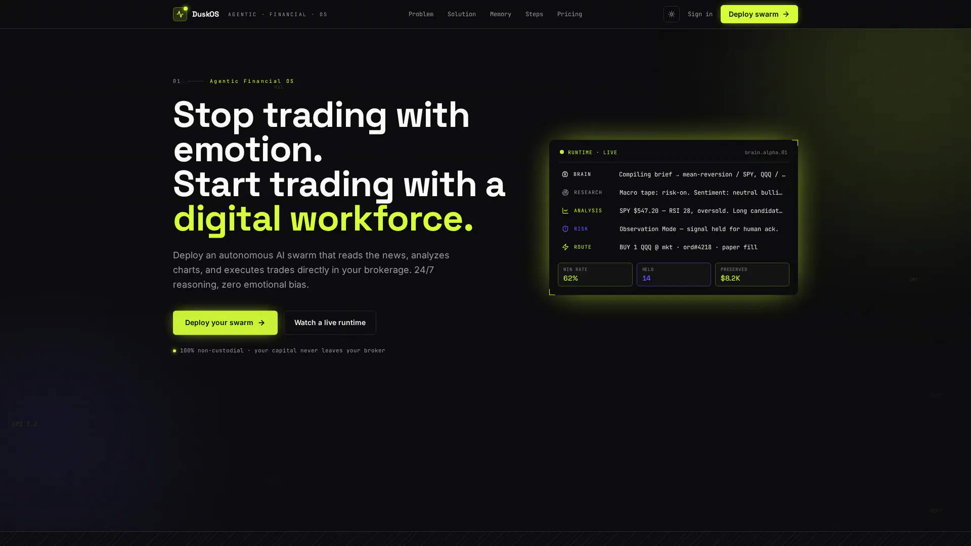 DuskOS — Your Autonomous Trading Desk gallery image
