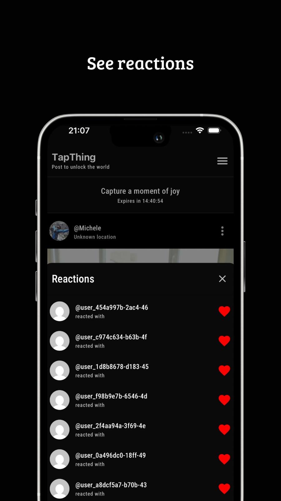 TapThing - Main screenshot showing features and interface