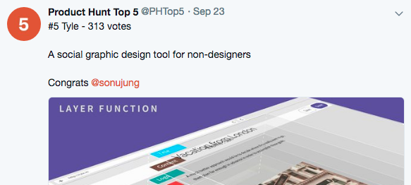 Product Hunt Top 5 Twitter Bot gallery image