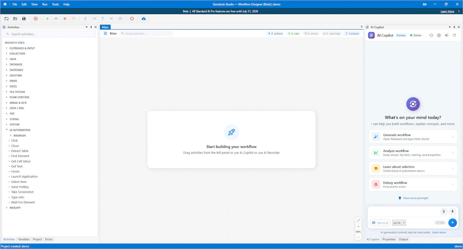 Genzbots Studio - Workflow designer screenshot 2