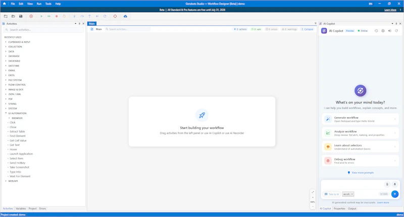 Genzbots Studio - Workflow designer screenshot 2