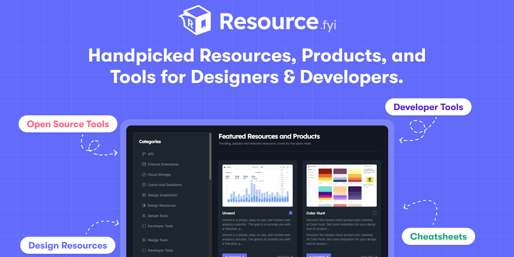 Resource.fyi - Interactive platform for free tools, products & resources | Product Hunt