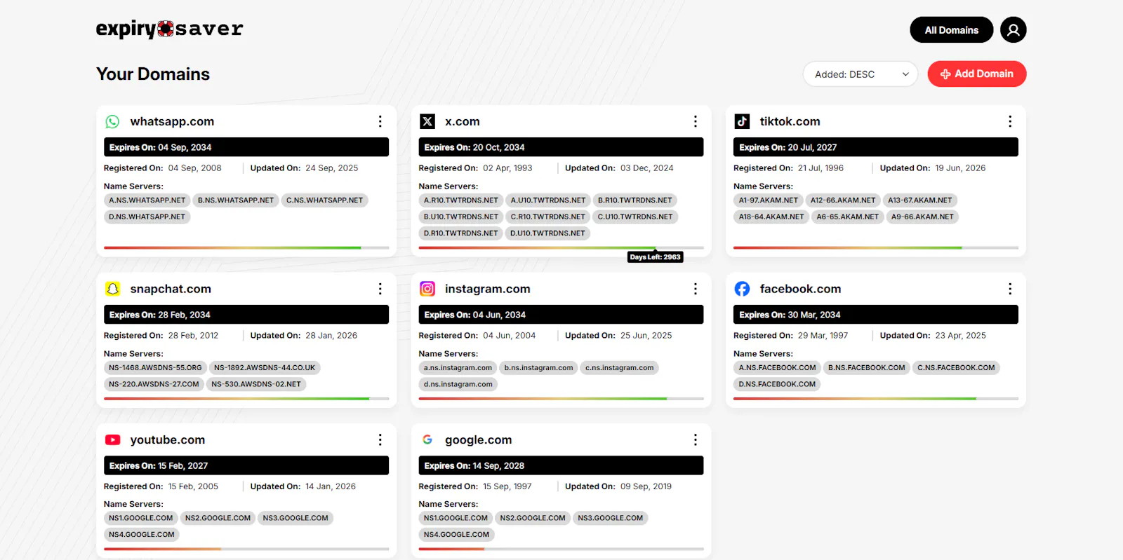 Domain Expiry Saver screenshot 2