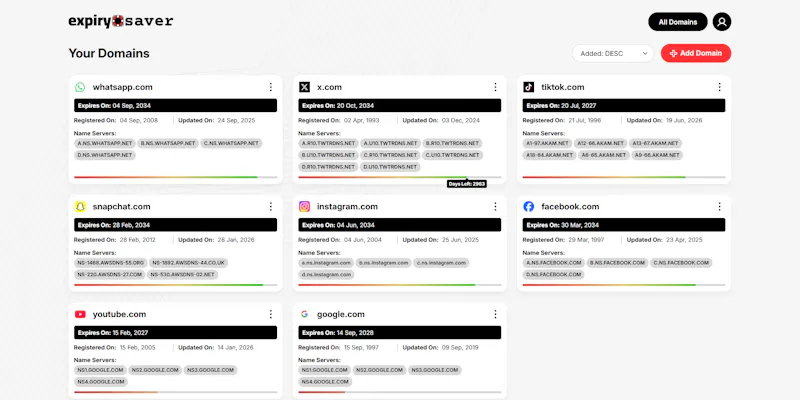 Domain Expiry Saver screenshot 2