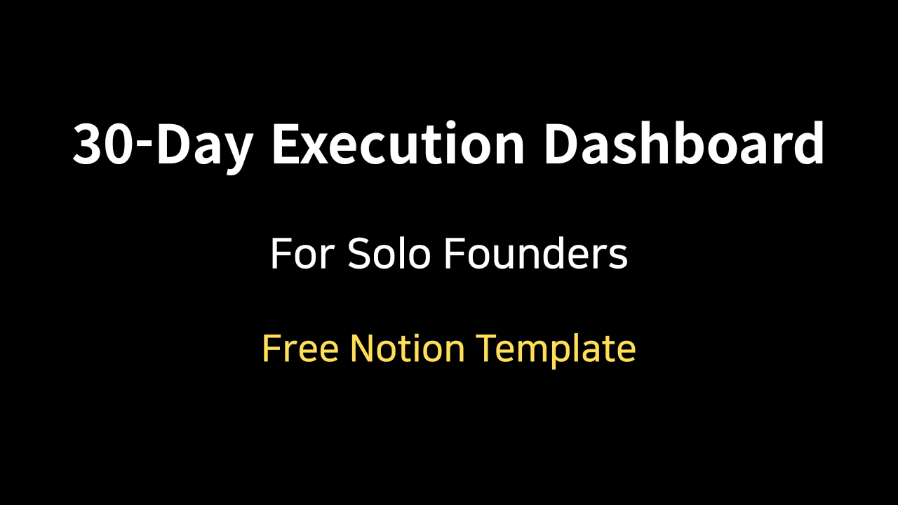 Solo Founder's 30Day Execution Dashboard gallery image
