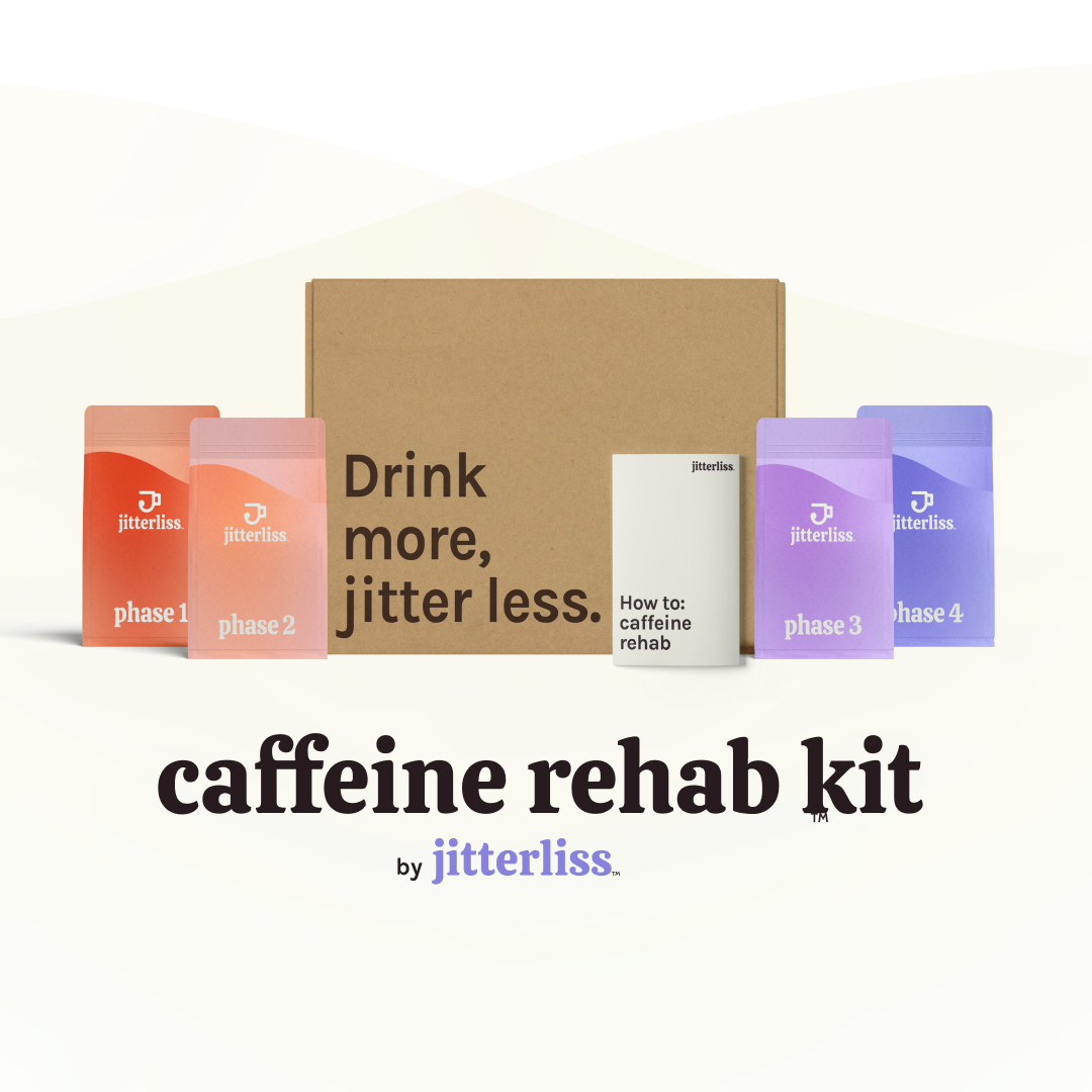 Caffeine Rehab Kit - Product Hunt launch logo and brand identity