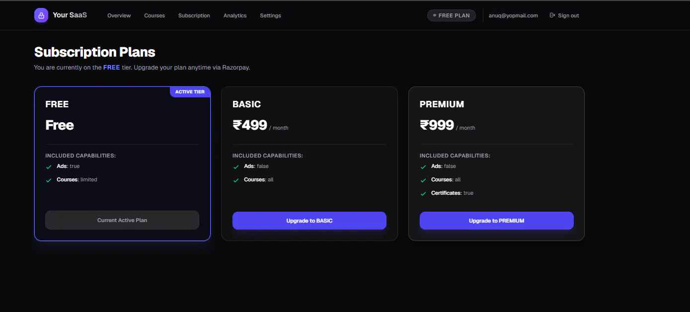 SaaS Starter Supabase, Auth, & Razorpay gallery image