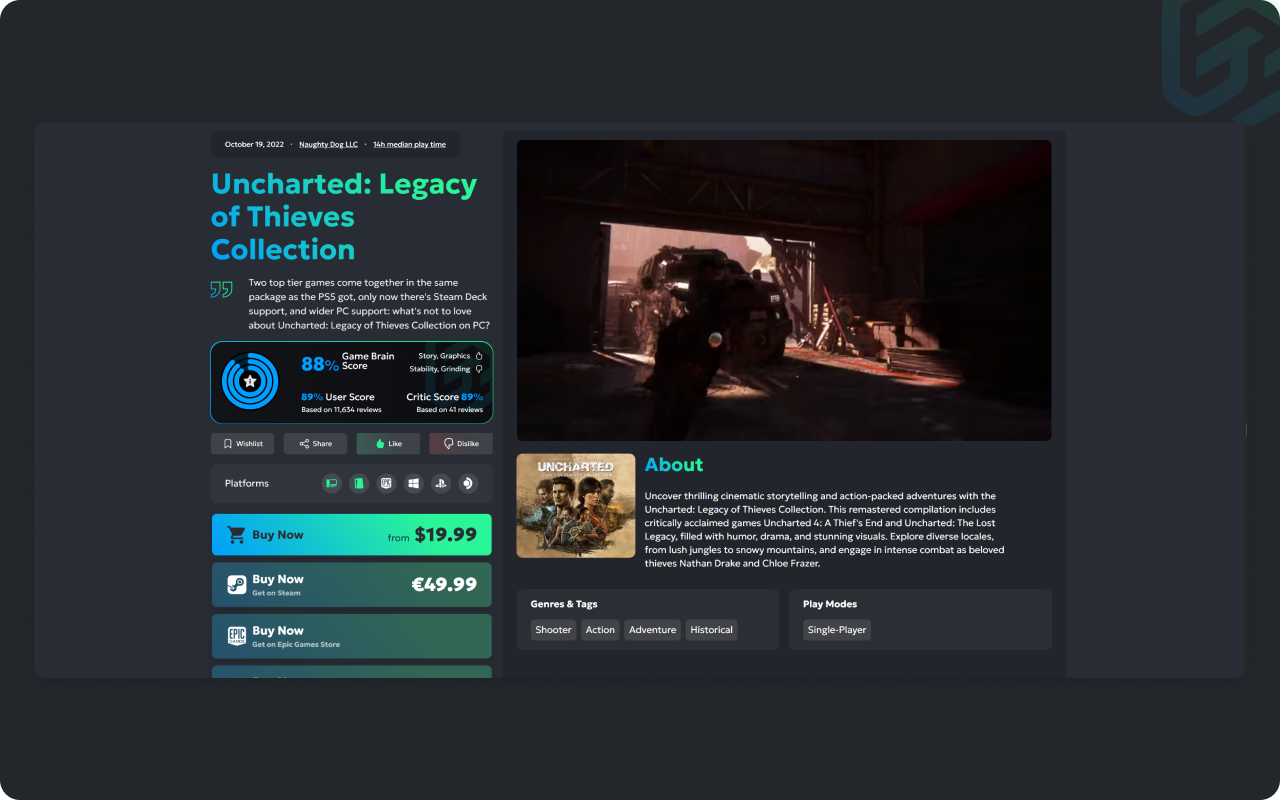 GameBrain Discovery Chrome Uzantısı - Bir sekmeyi her açtığınızda yeni bir oyunu keşfedin medya 3