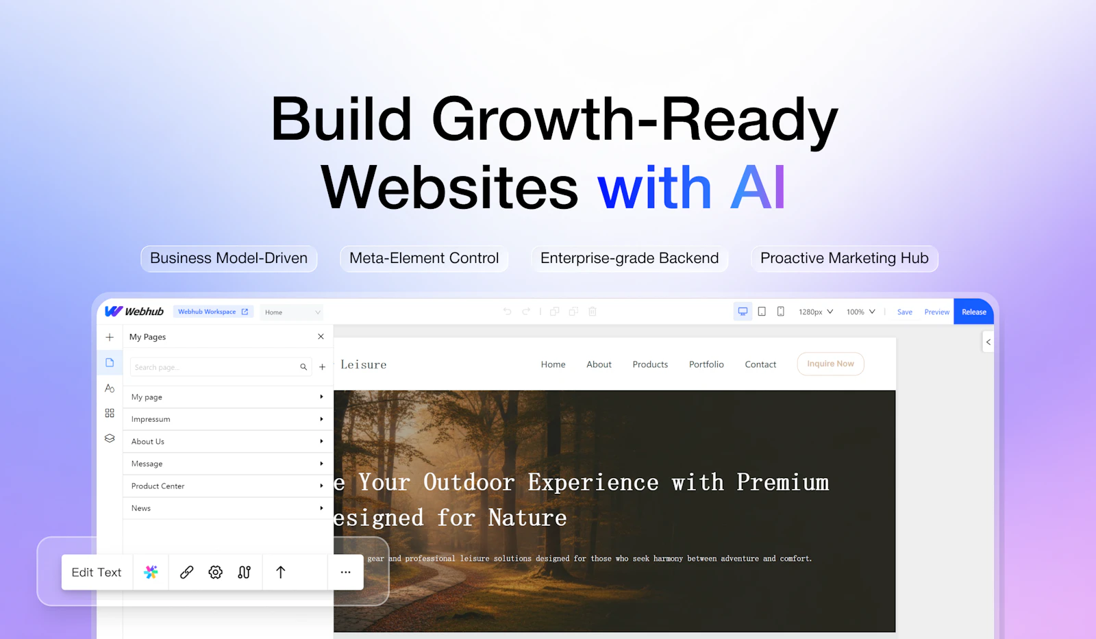 Webhub screenshot 2