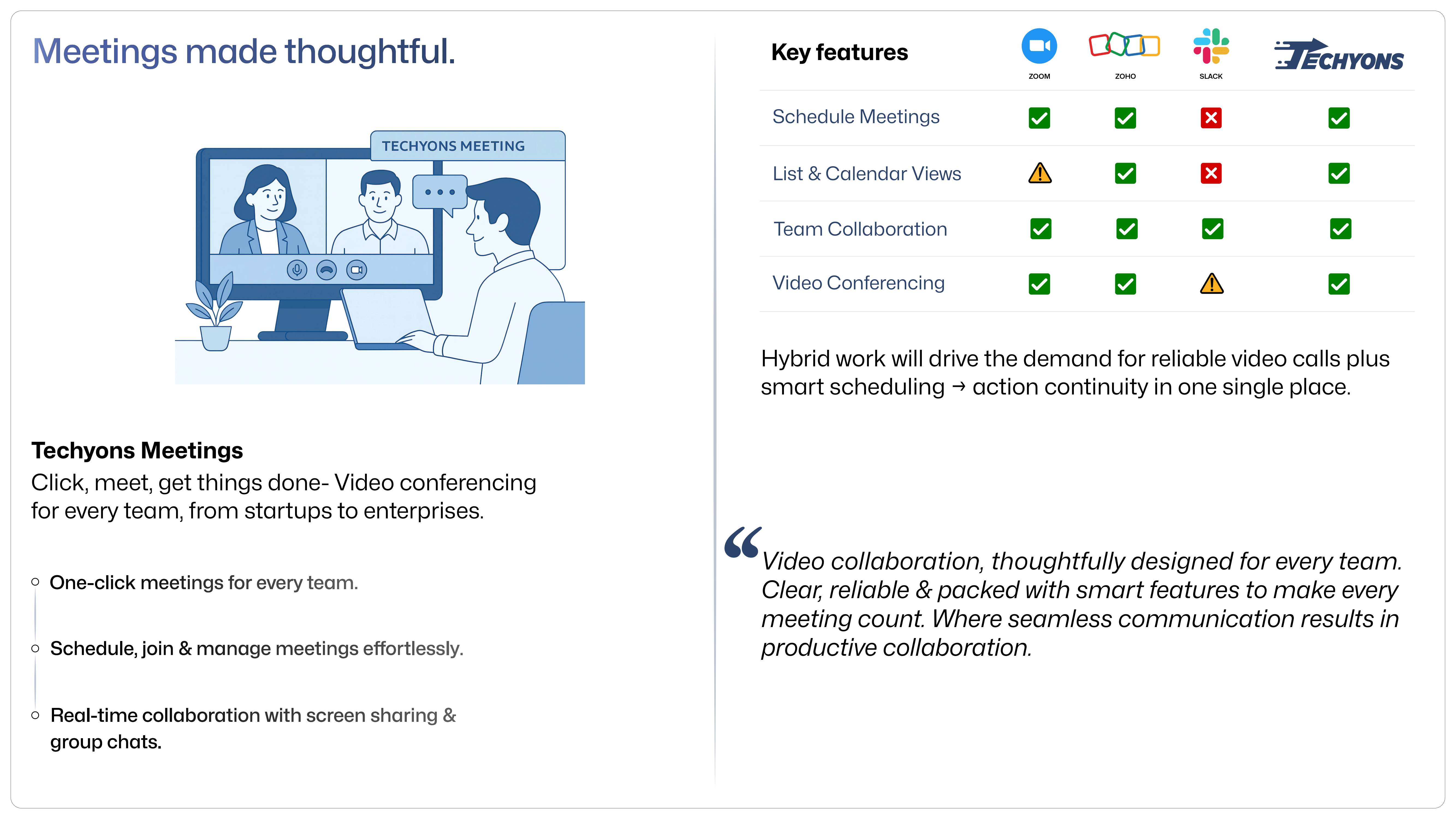 Techyons Metings - Main product screenshot demonstrating key features and user interface