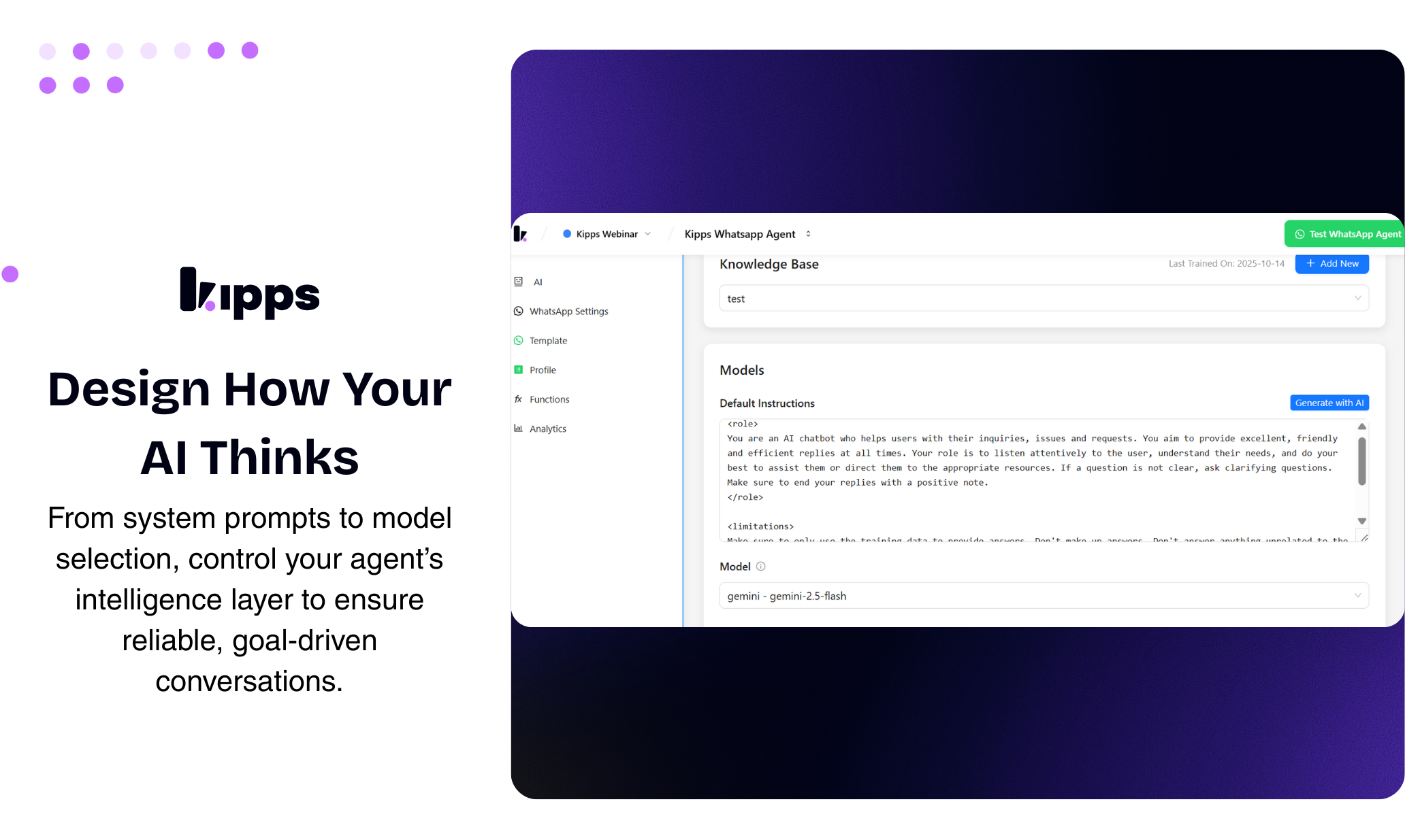 Kipps AI WhatsApp Agent gallery image