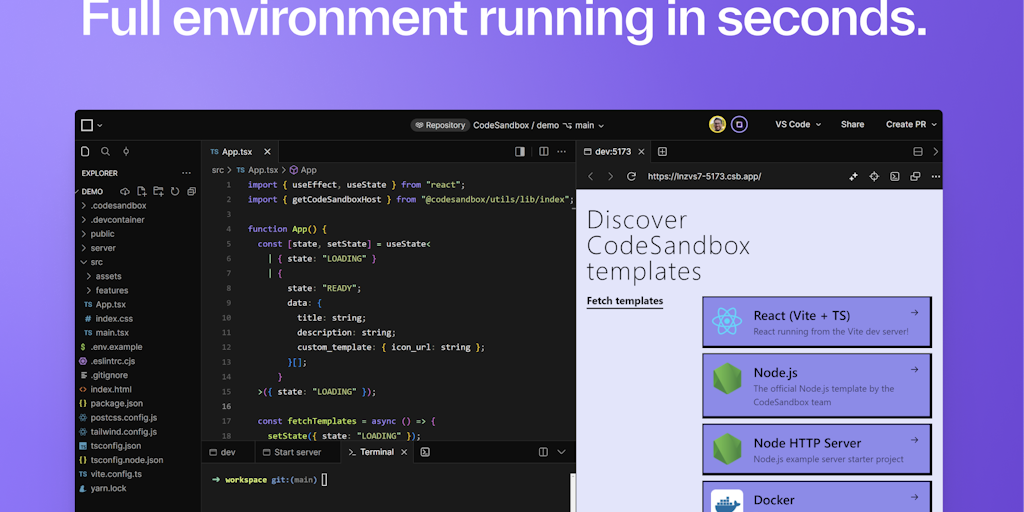 CodeSandbox: Free, instant, collaborative sandboxes for rapid web ...