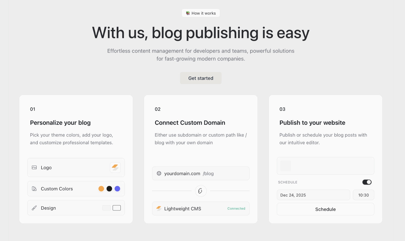 Lightweight CMS - Screenshot 3 showing product features and functionality