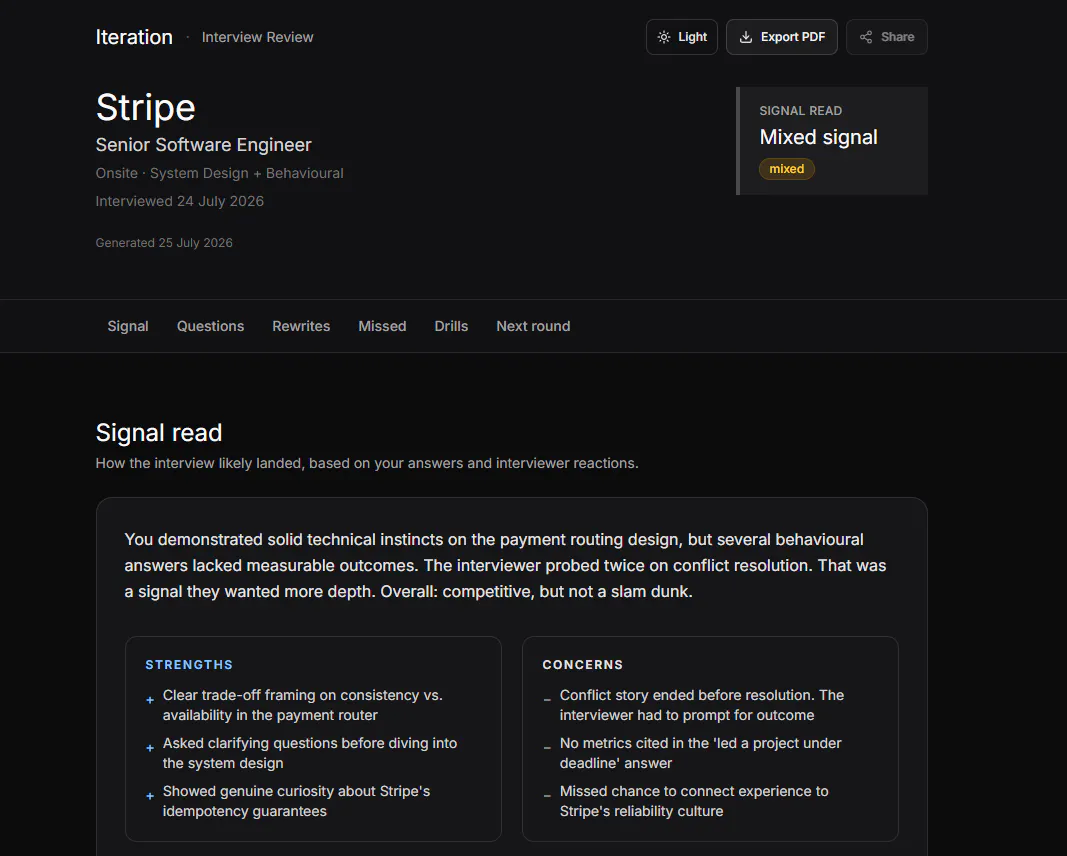 Iteration screenshot