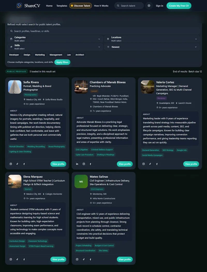 ShareCV - Build your portfolio screenshot 1