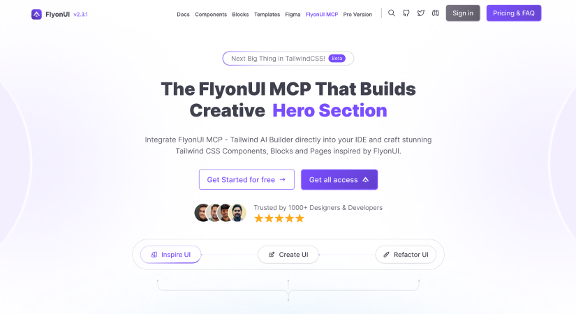 Flyonui MCP: Builder AI do Tailwind AI media 3