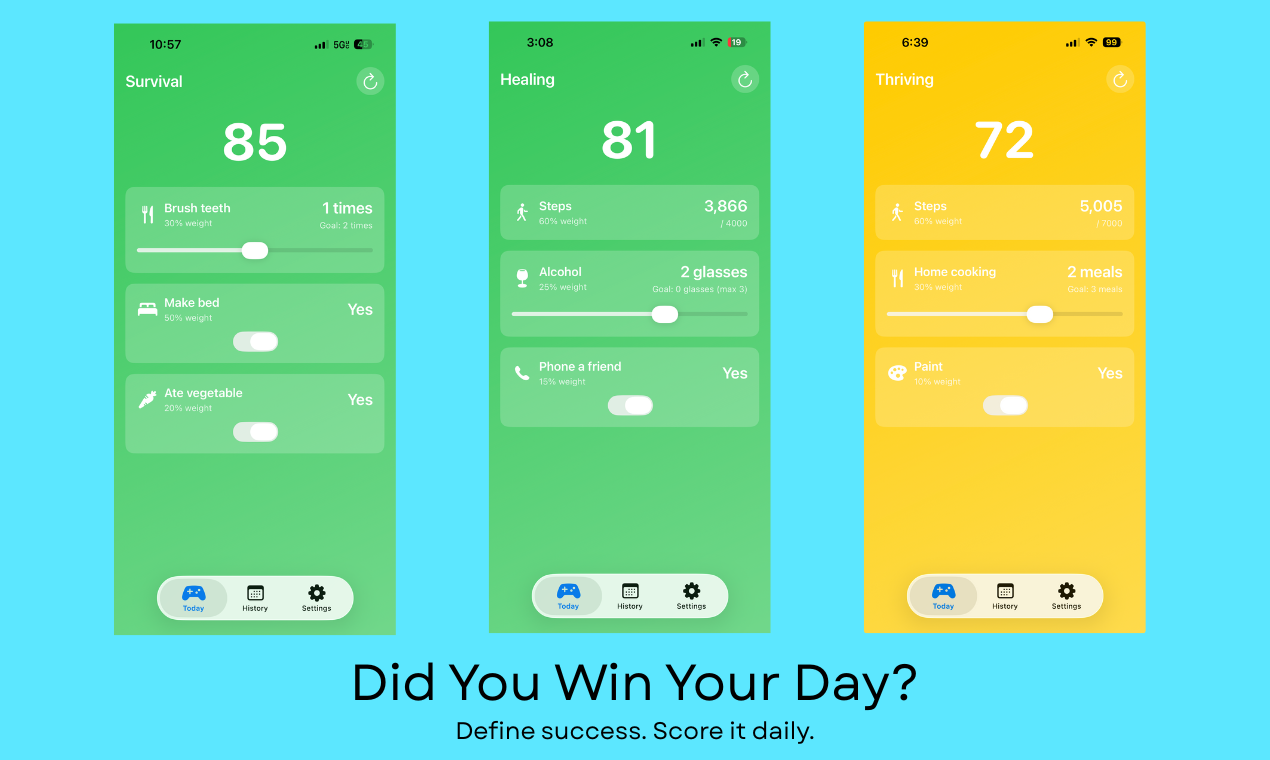 DayGame - Daily Wellness Score - Screenshot 4 showing product features and functionality