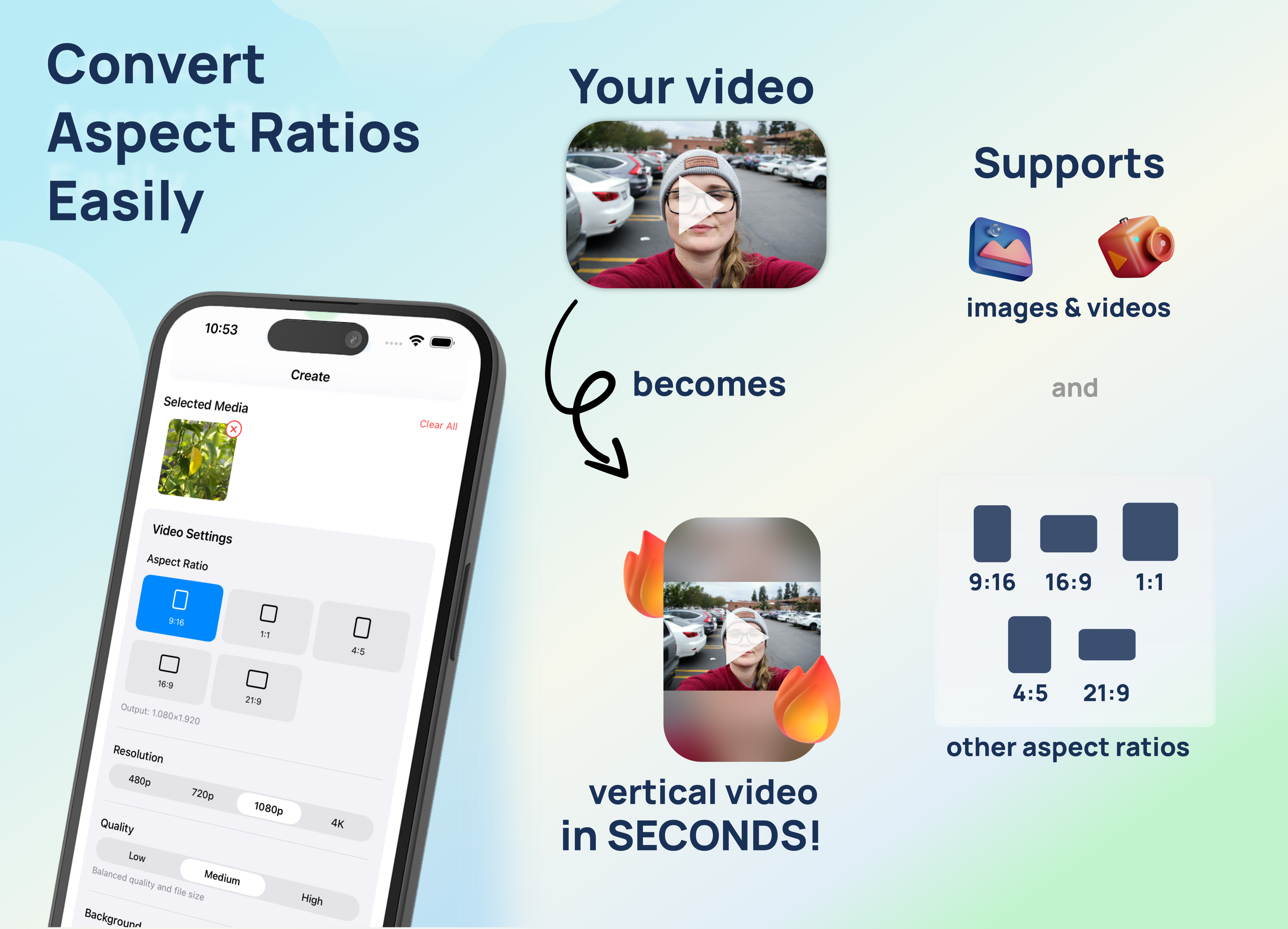 Verticalizer - Main screenshot showing features and interface