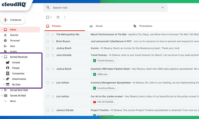 Sort Gmail Inbox by cloudHQ gallery image