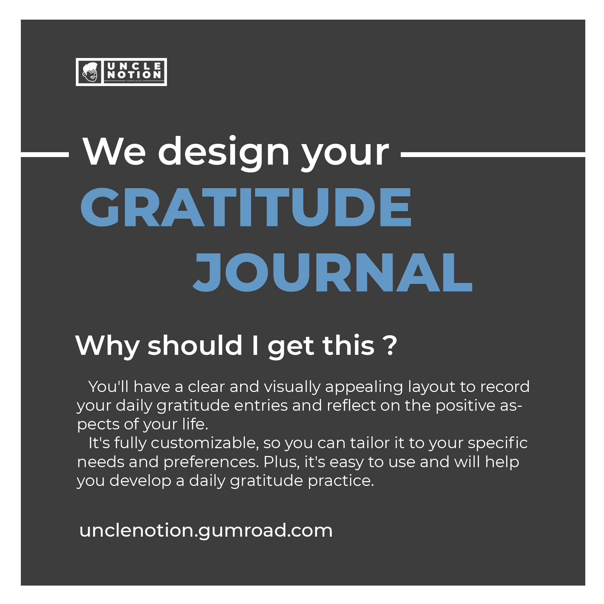 Diario de gratitud - Transforma tu vida con el diario de gratitud de la noción del tío media 1