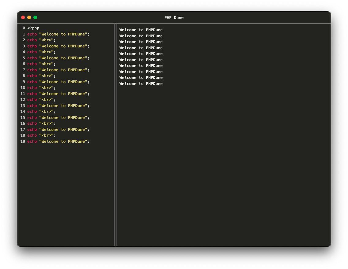 Mídia 3 de Php dune - Sandbox de PHP sem servidor, independente