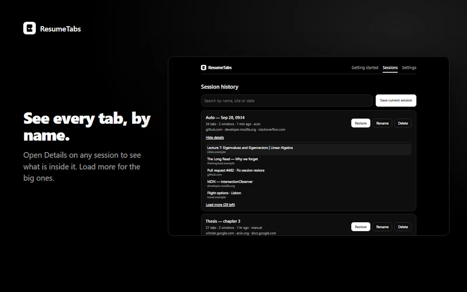 ResumeTabs screenshot 2