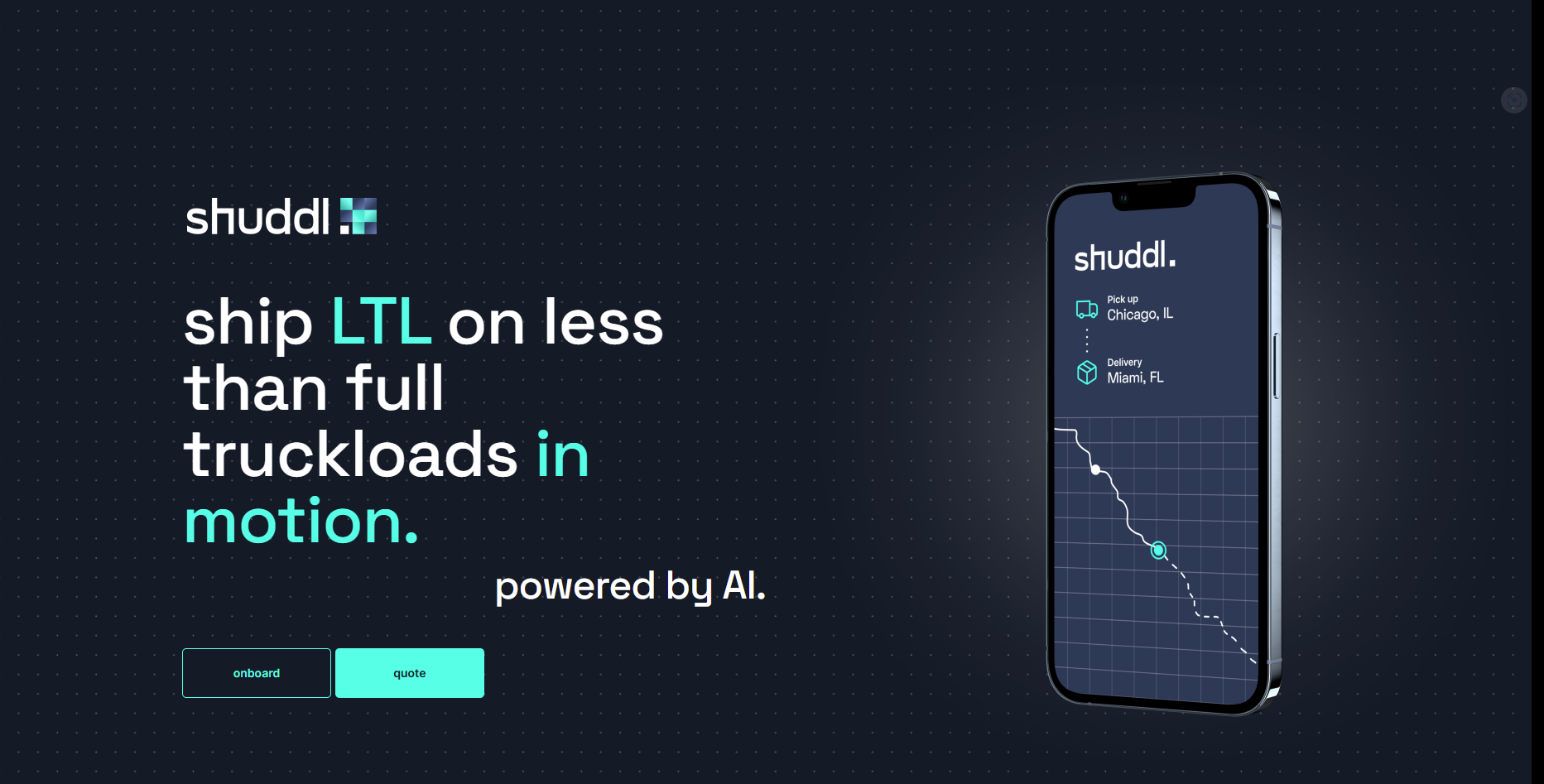 startuptile Shuddl-Ship LTL on less than full truckloads in motion