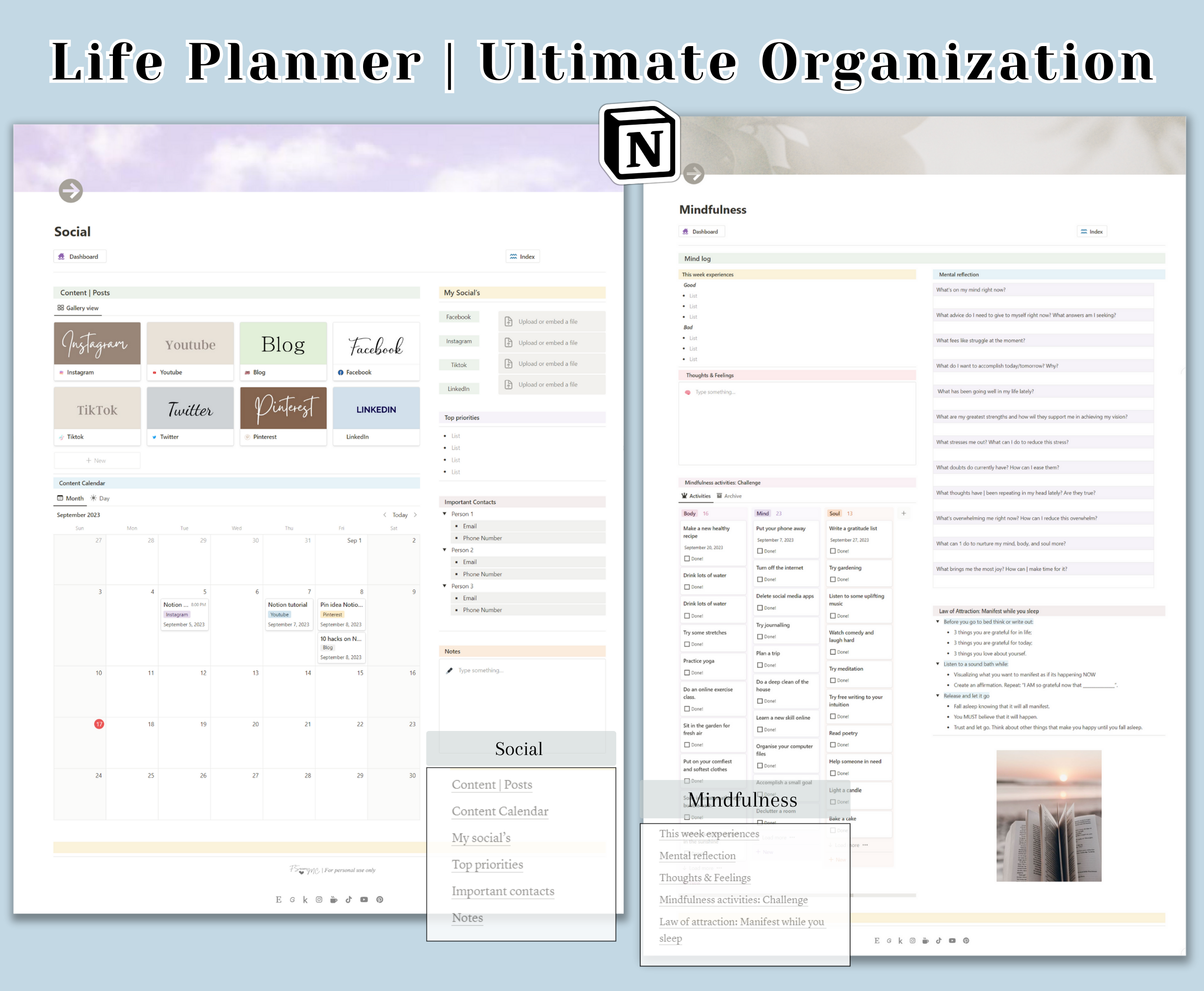 개념 |라이프 플래너-올인원 - 개념 Ultimate Life Organization Planner는 모두 하나입니다 미디어 4