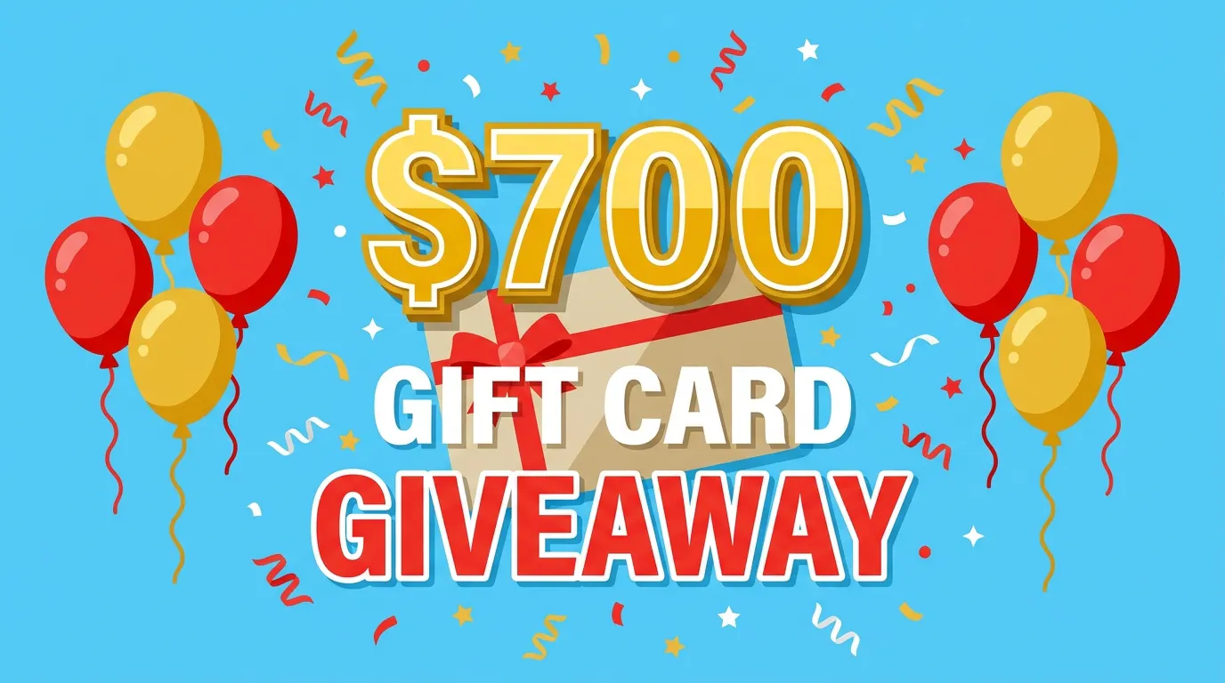 $700 Gift Card Giveaway Enter Free Today