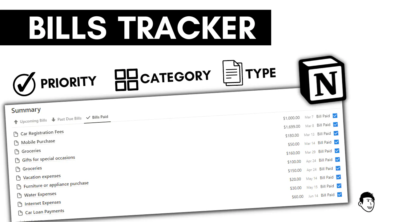 Notion Bills Tracker gallery image