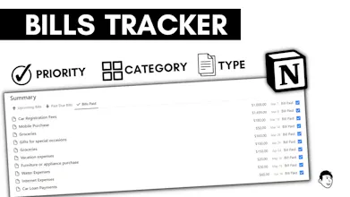 Notion Bills Tracker gallery image
